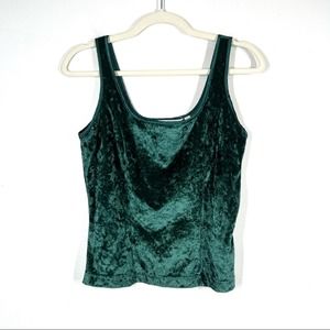 VINTAGE Victoria’s Secret Y2K Crushed Velvet Babydoll Tank Top Emerald Green M
